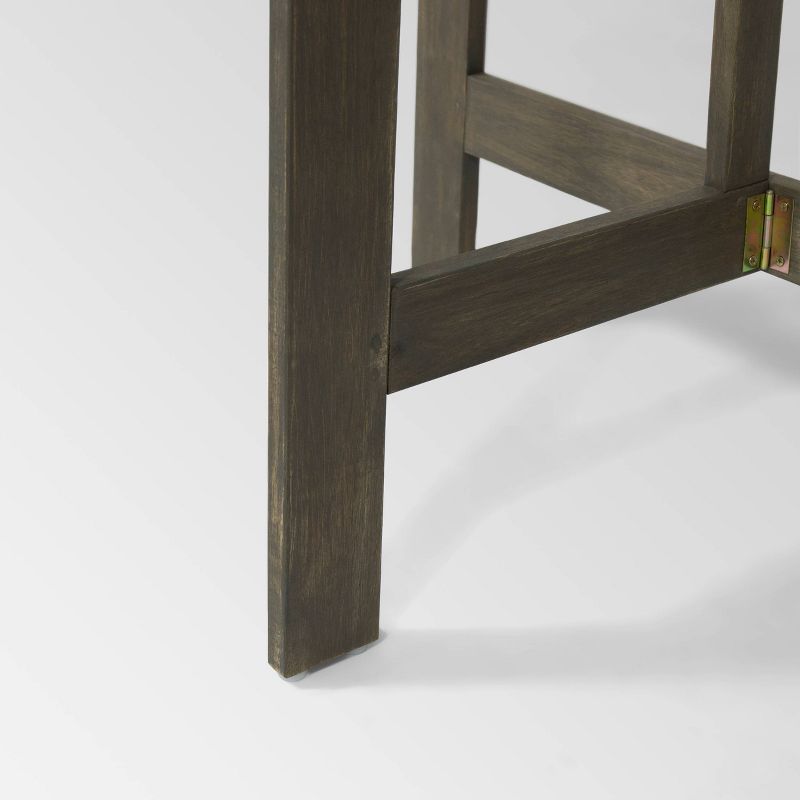 Westmount 3pc Half-Round Folding Acacia Wood Bistro Set - Gray - Christopher Knight Home