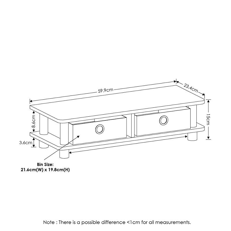 Turn-N-Tube Monitor Stand, French Oak Grey/Black