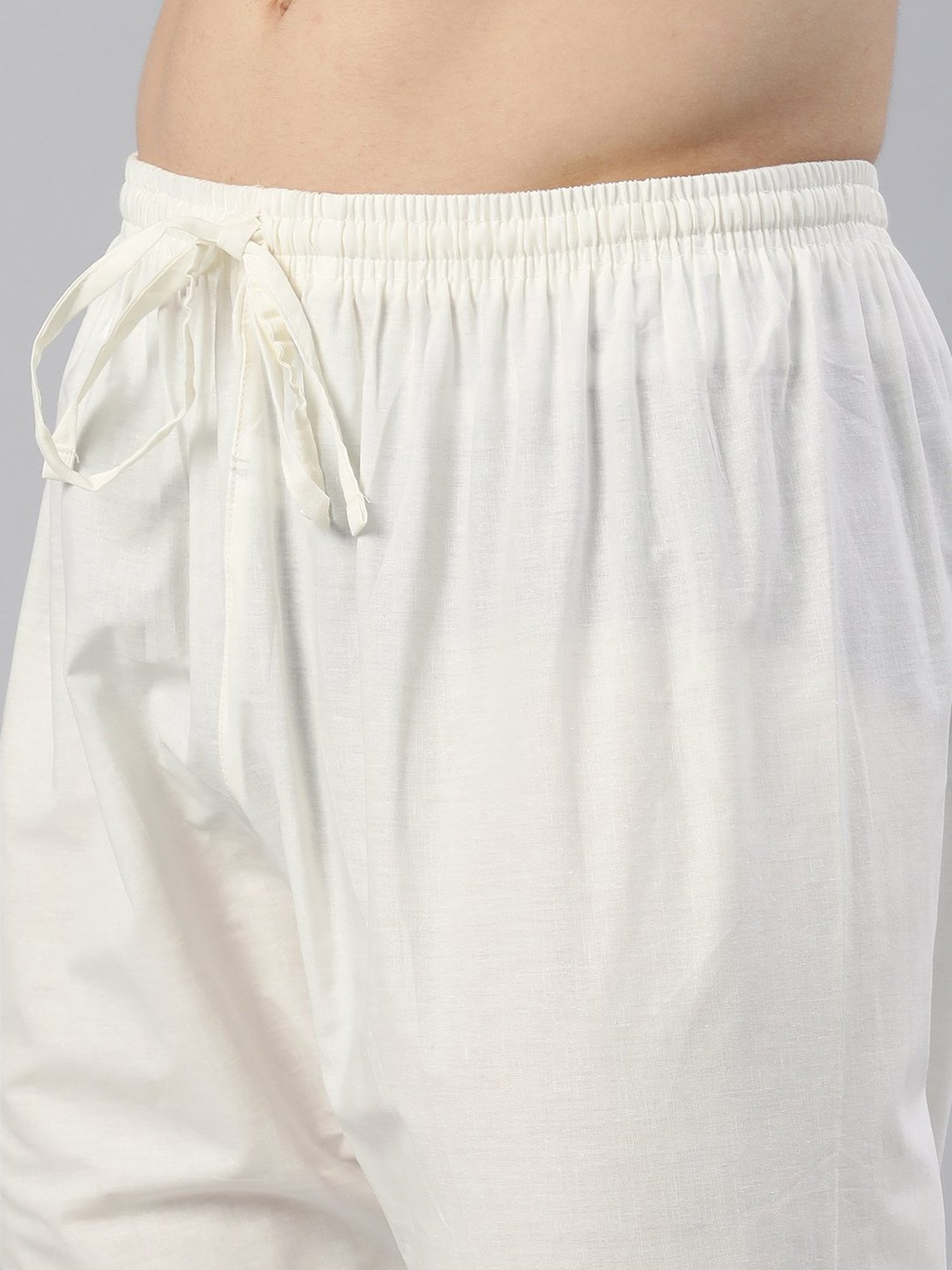 Manthan Cream Regular Fit Self Design Kurta & Pyjamas Set