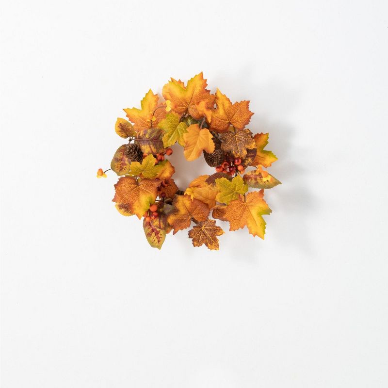 Sullivans Pumpkin & Berry Artificial Mini Wreath 13"H Orange