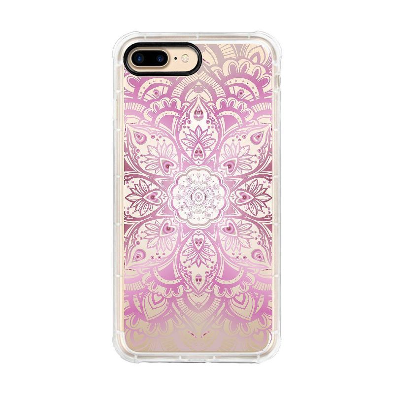 OTM Essentials Apple iPhone 8/7 Plus Hybrid Rugged Edge Clear Phone Case - Pink Mandala Heart