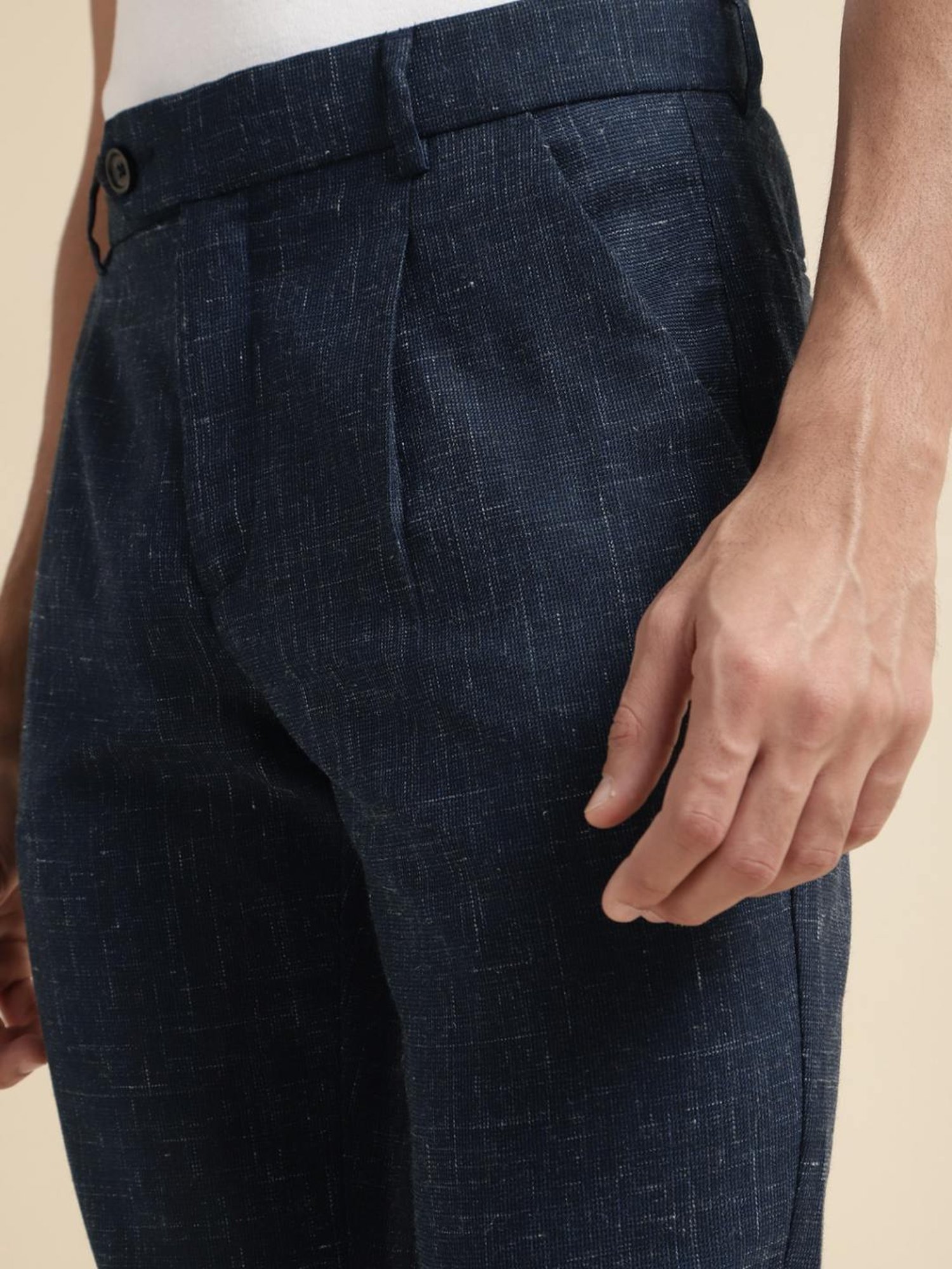 WES Casuals by Westside Olive Relaxed-Fit Mid-Rise Cotton Blend Joggers