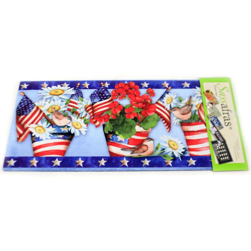 Home & Garden 10.0" Celebrate America Insert Mat Door Step Patriotic Flag Rwb Evergreen Enterprises Inc  -  Door Mat