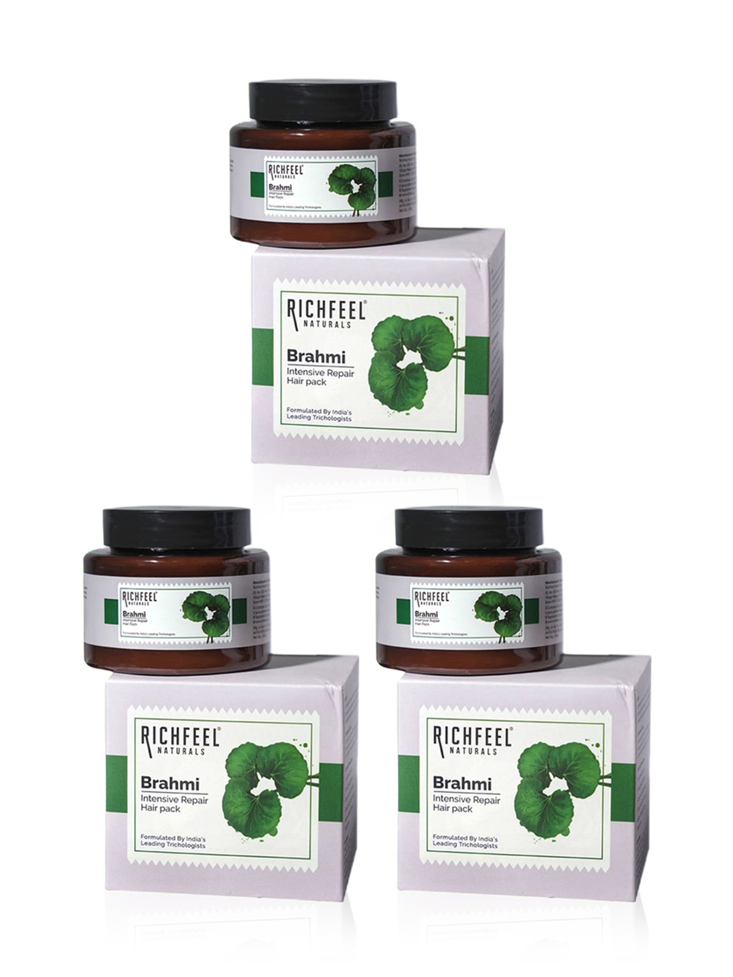 Richfeel Brahmi Intensive Repair Hair Pack - Pack of 3