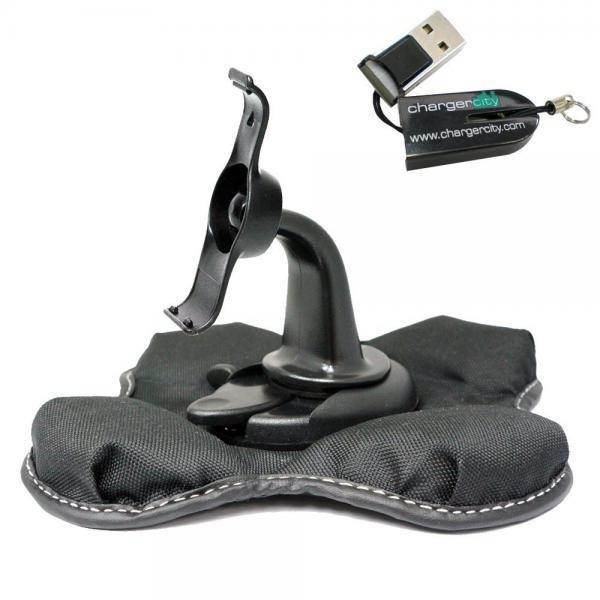 ChargerCity NonSlip Beanbag Friction Mount for Garmin Nuvi 50 50LMT 50T 50LM LM LMT GPS *Include Free ChargerCity MicroSD Memory Card Reader & Direct Replacement Warranty*
