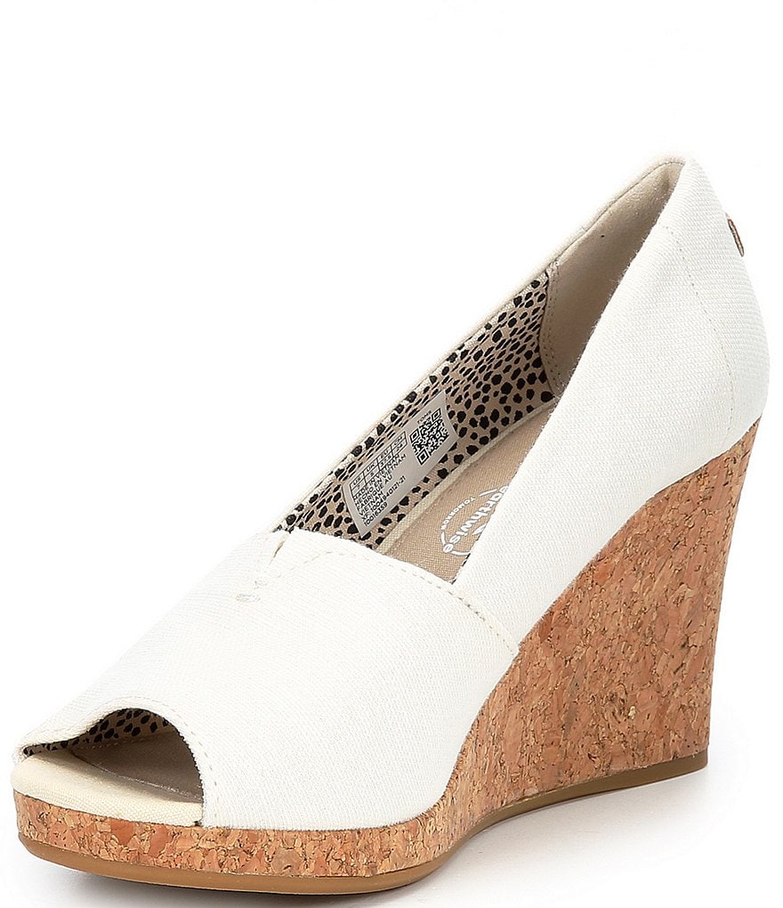 TOMS Michelle Peep Toe Cork Wedges