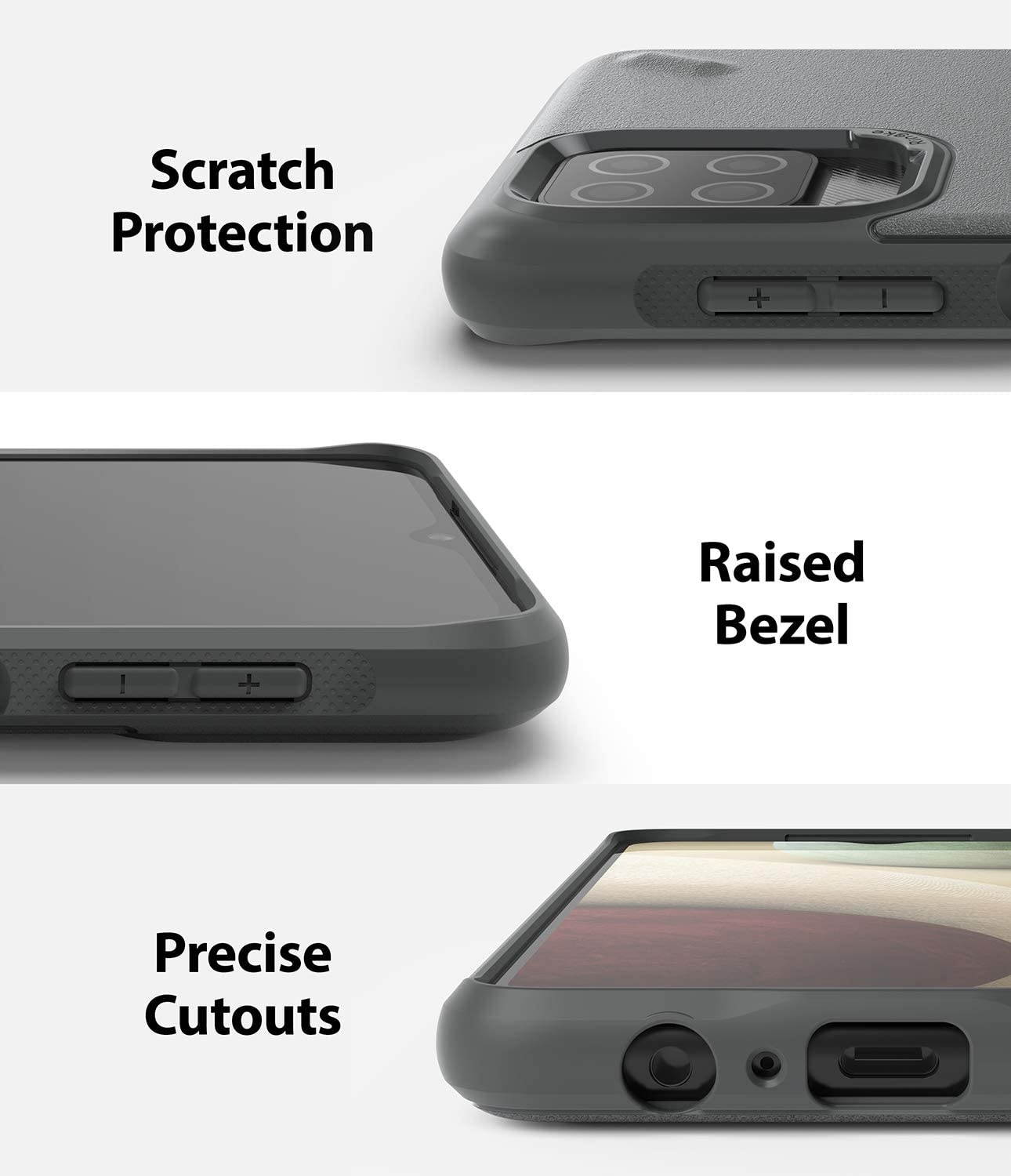 Ringke Onyx Compatible with Samsung Galaxy A12 Case, Galaxy A02 Case, Shockproof Rugged TPU Cover - Dark Gray