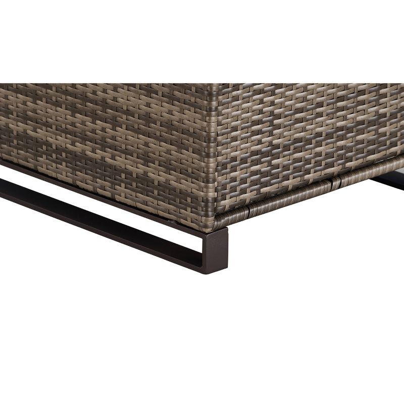 Oceanside Outdoor Side Table with Storage  - Gray Wicker - Finch