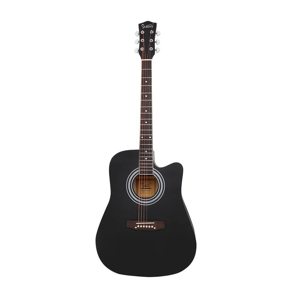 New 41" Full Size Adult 6 Strings Cutaway Folk Acoustic Guitar Black