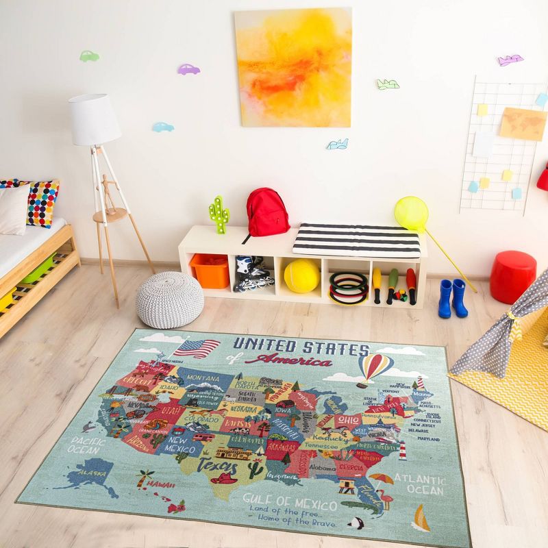 5'2"x7'2" Carmela Rug Blue/Ivory - SoHome