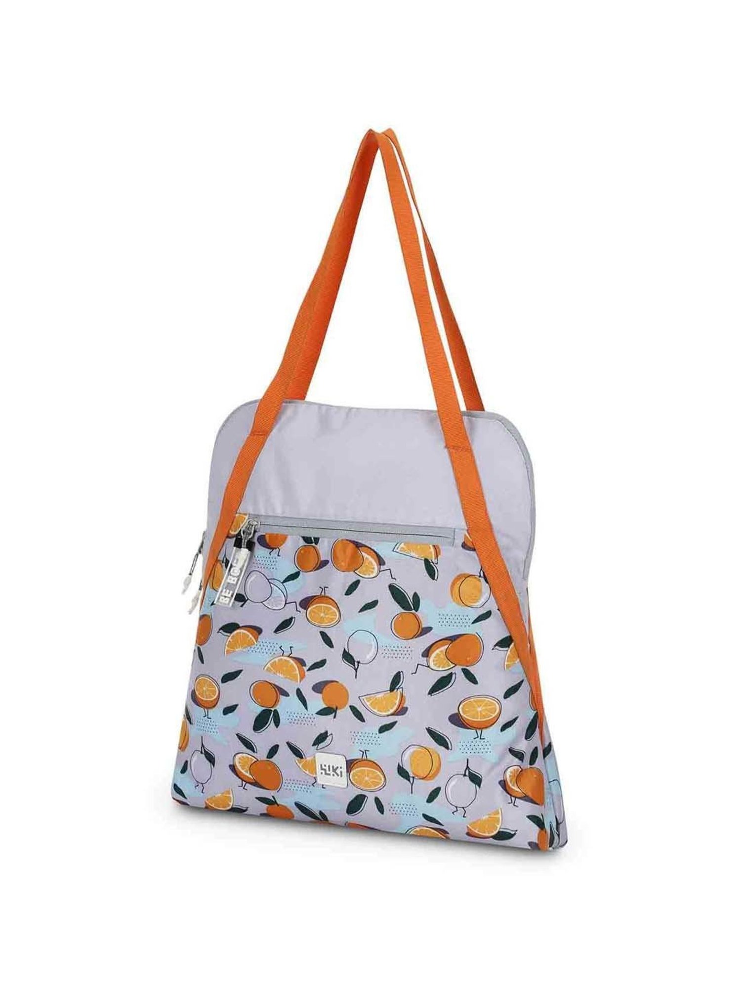 Wiki Tote Grey Printed Medium Tote Handbag