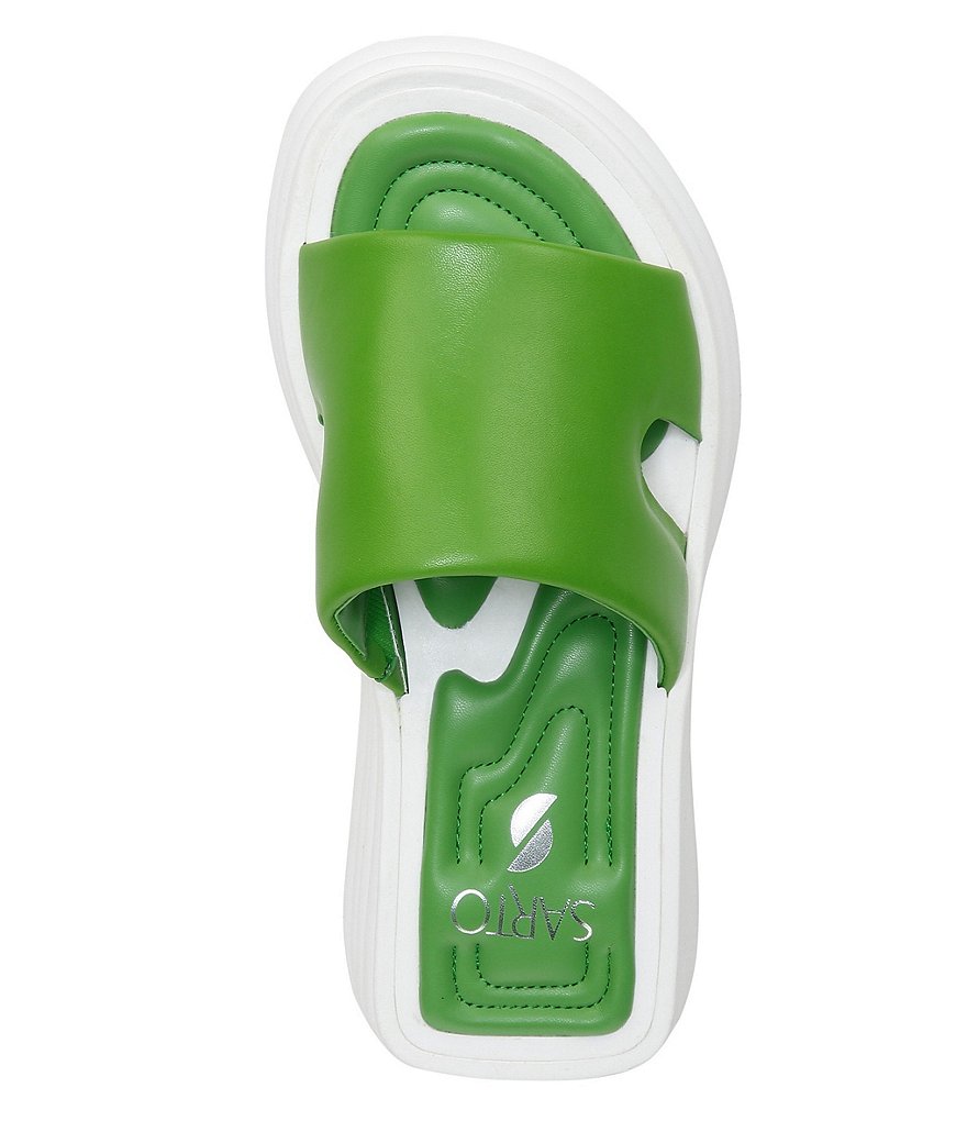 Sarto by Franco Sarto Vina Leather Puff Platform Wedge Slides