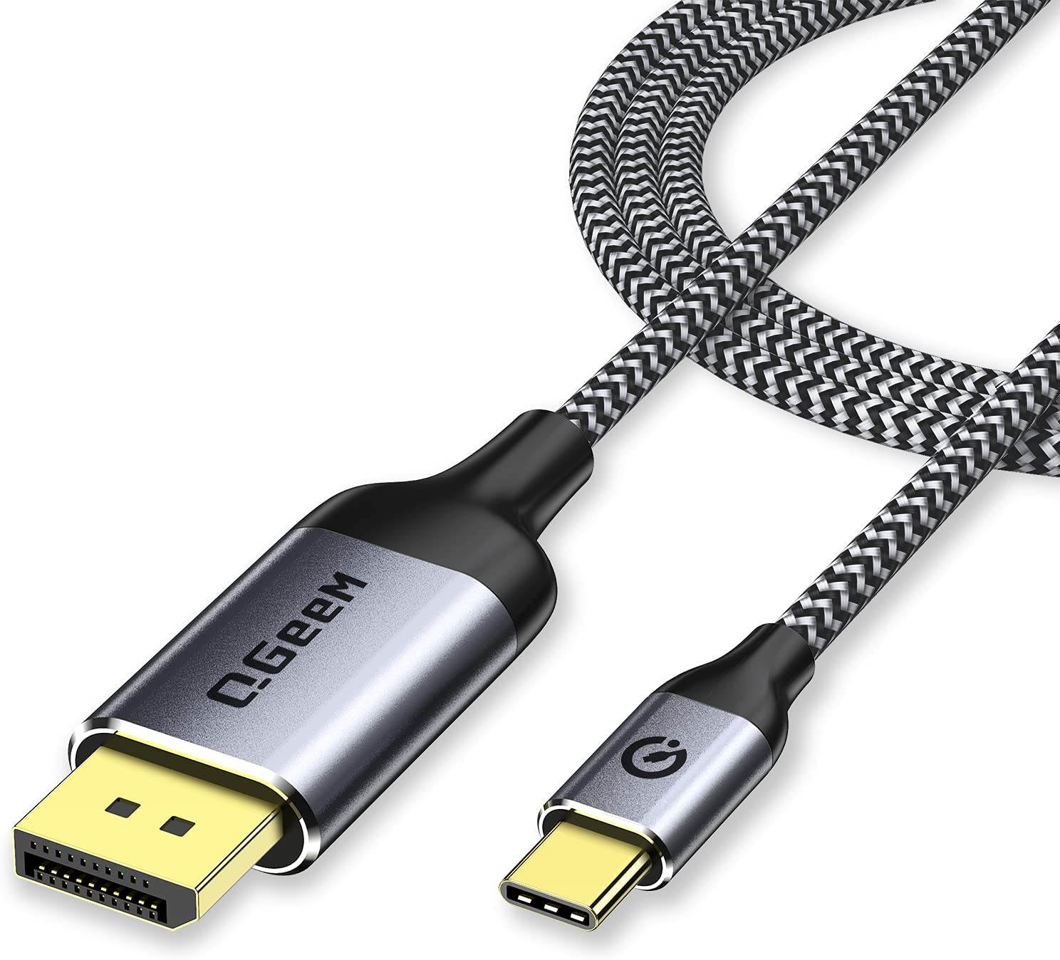 USB C to DisplayPort Cable for Home Office, QGeeM 6ft (4K@60HZ, 2K@165Hz) Thunderbolt 3 to Displayport Cable Compatible with MacBook Pro/Air, Ipad Pro 2020/2018, Surface Book 2, XPS 15/13