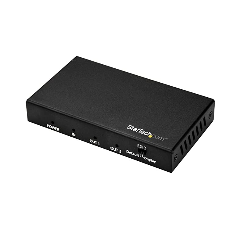 com HDMI Splitter - 2-Port - 4K 60Hz - HDMI Splitter 1 In 2 Out - 2 Way HDMI Splitter - HDMI Port Splitter (ST122HD202), Black