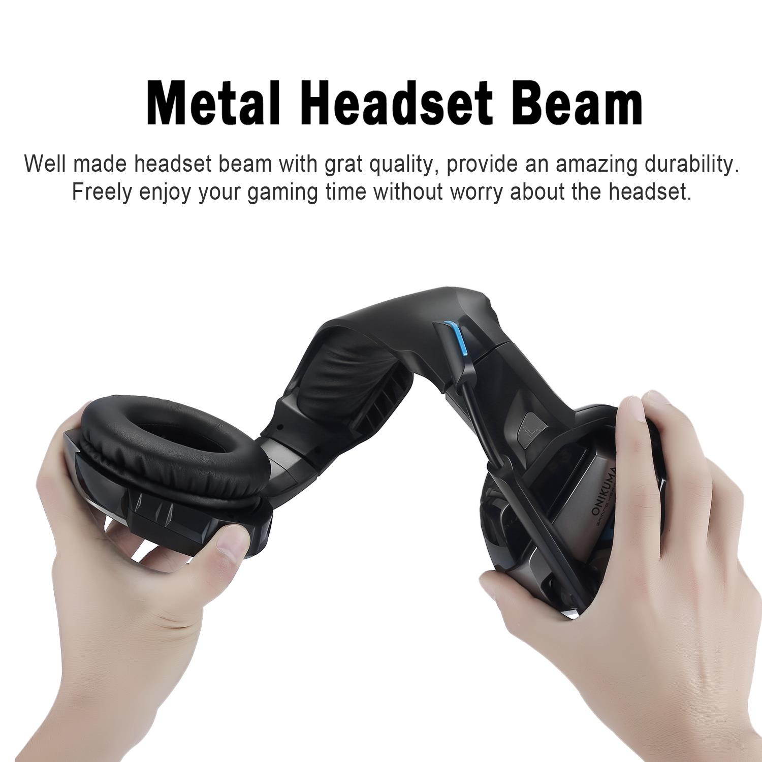 NIKUMA K5 Gaming Headset ,3.5mm Stereo Wired Over Ear Gaming Headphone with Mic, Noise Cancelling & Volume Control,Cool LED Light Gaming Headset for New Xbox One/PC/Mac/PS4/Table/Phone