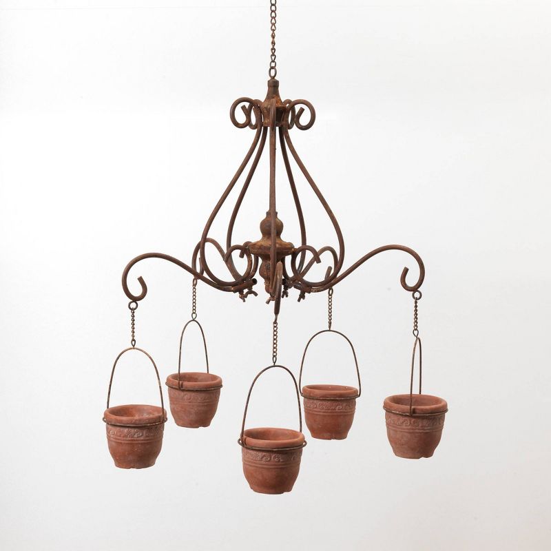 Set of 2 Chandelier Planters Brown - Gerson International