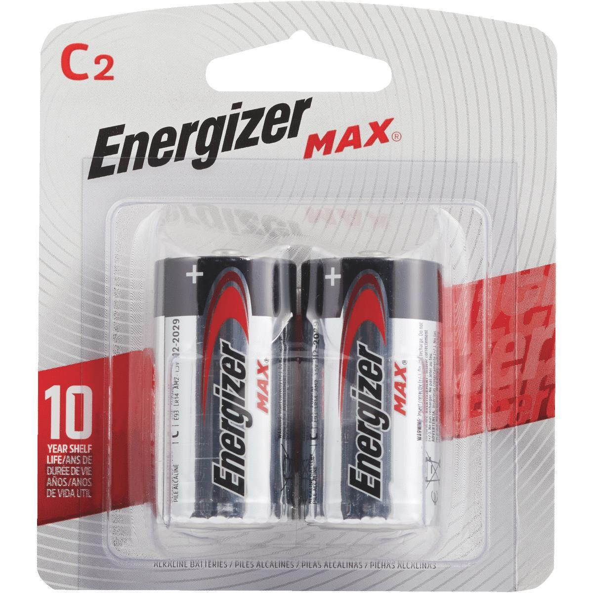 ENERGIZER Max Plus POWERSEAL 8350mAh 1.5V Size C Alkaline Battery, 2-pack
