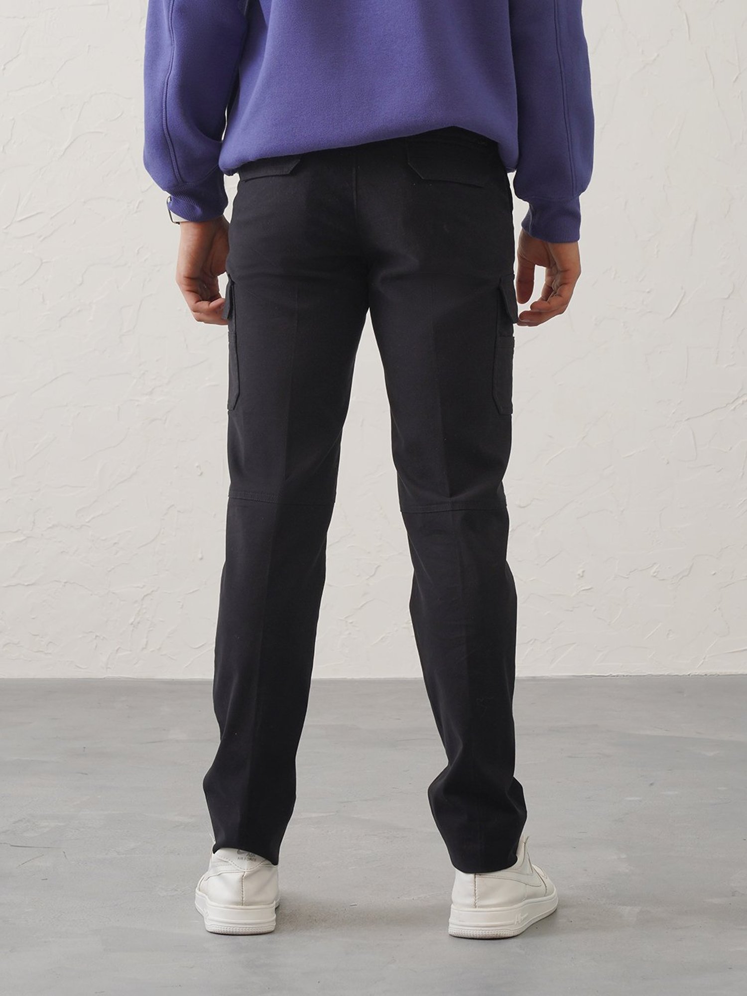 MinusOne Black Regular Fit Cargos