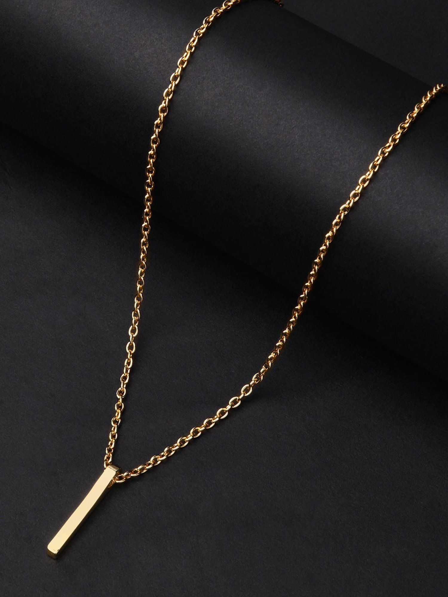 The Bro Code Gold-Plated Bar Pendant Necklace for Men
