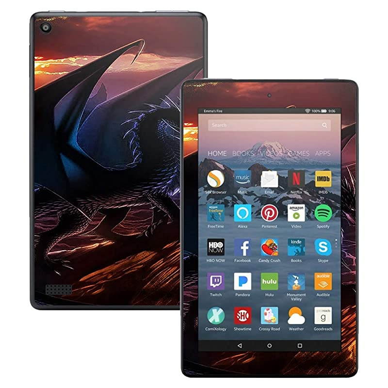 Skin Compatible with  Kindle Fire 7 (2017) - Fire Dragon | Protective, Durable, and Unique Vinyl Decal wrap Cover | Easy to Apply, Remove, and Change Styles | Made in The USA