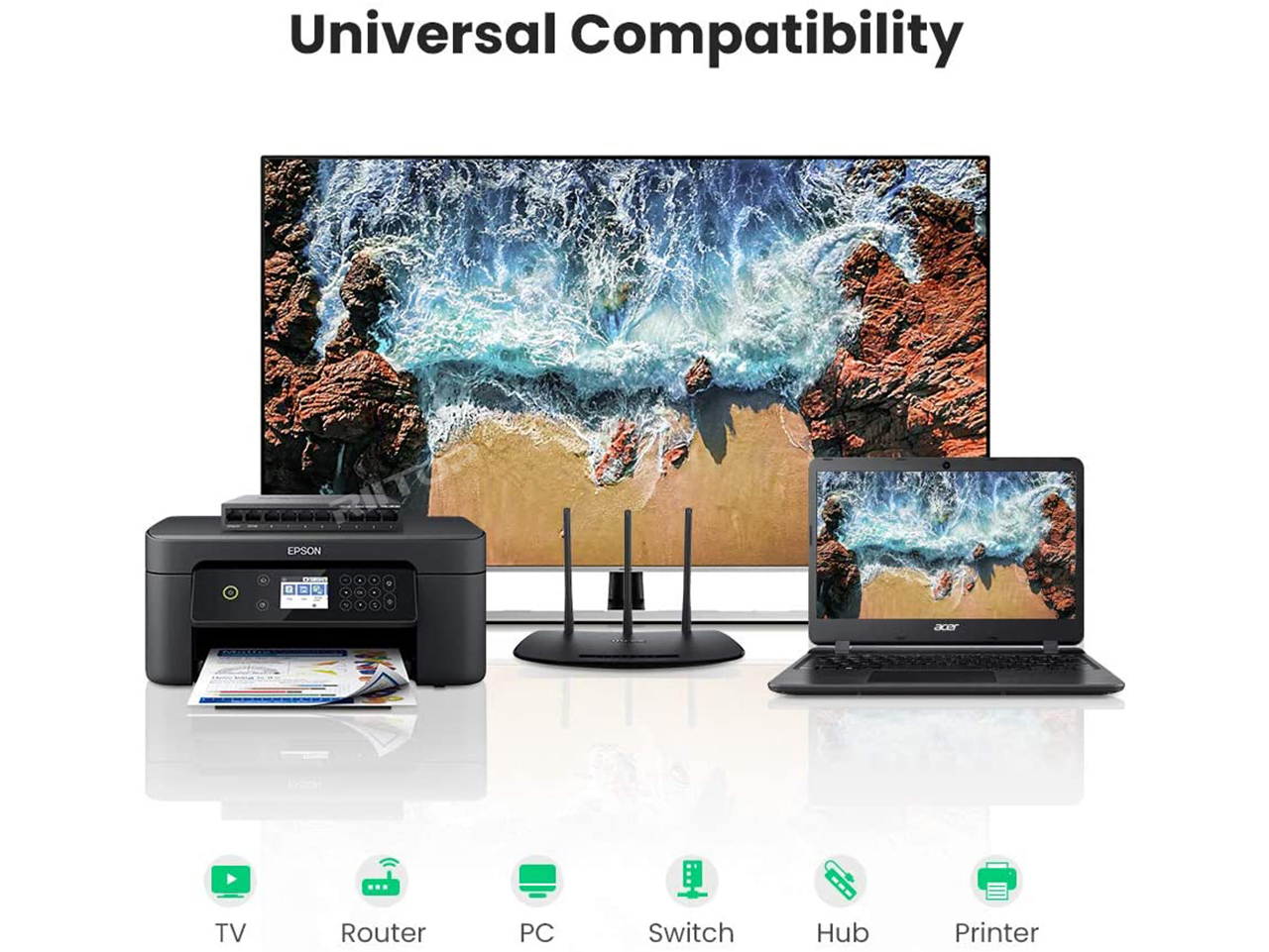 RJ45 Coupler 6Pack RIITOP In Line Coupler Cat7 Cat6 Cat5e Ethernet Cable Extender Adapter Female to Female (Black)