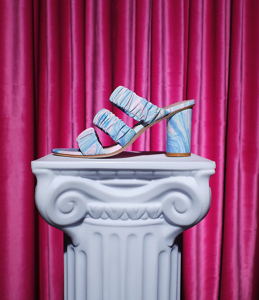 Deltan Colette Printed Three Band Dress Mules