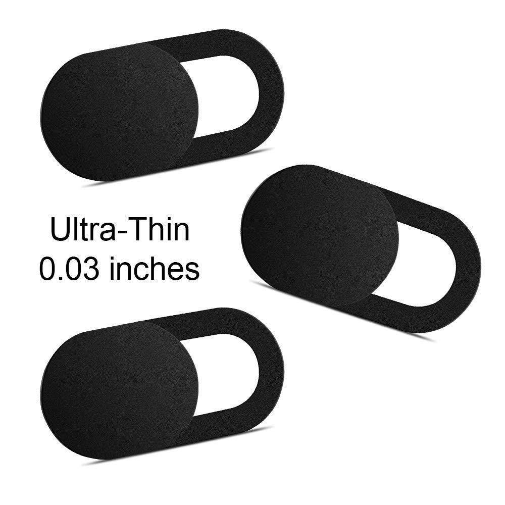 Webcam Cover 0.03in Ultra Thin (3 Pack), Web Camera Cover for Laptop Desktop PC Macboook Pro iMac Mac Mini Computer Smartphone, Protect Your Privacy and Securtiy Against Cam Hacks, Strong Adhesive