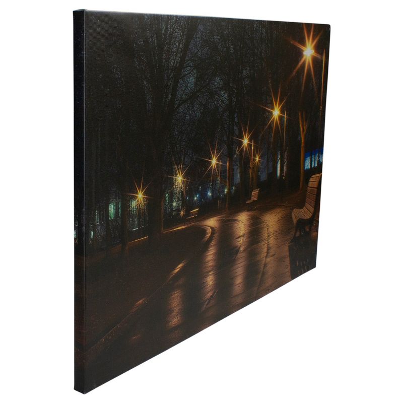Northlight LED Lighted Nighttime City Park Scene Canvas Wall Art 23.75"