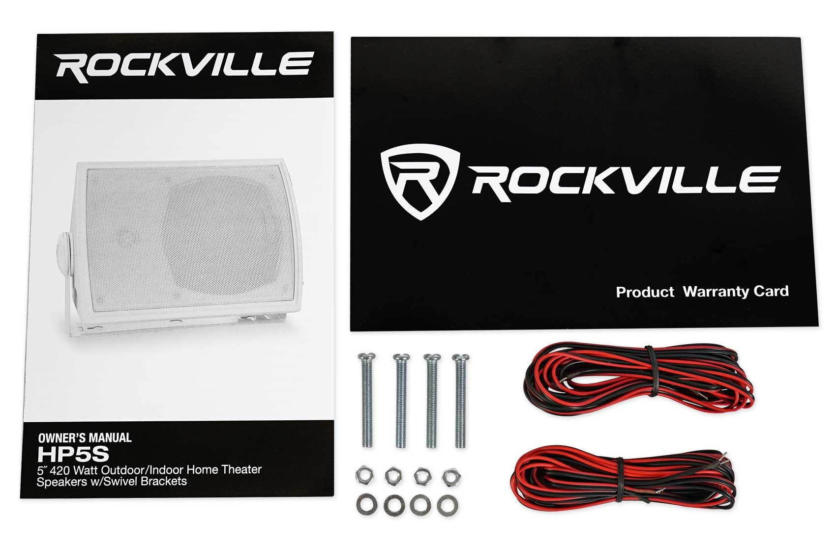 Pair Rockville HP5S 5.25" Marine Box Speakers with Swivel Bracket For Boats
