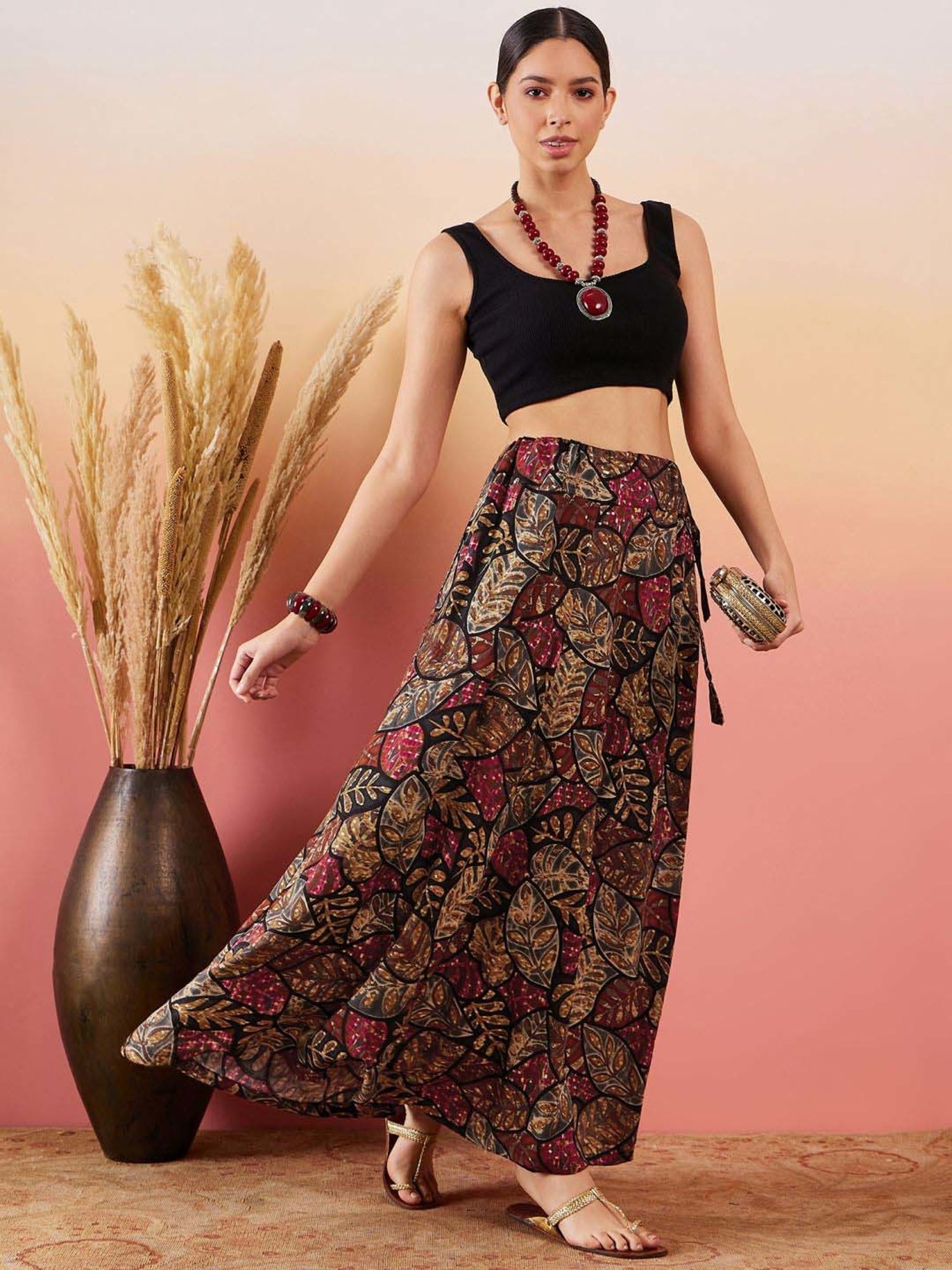 Inweave Multicolored Printed Skirt