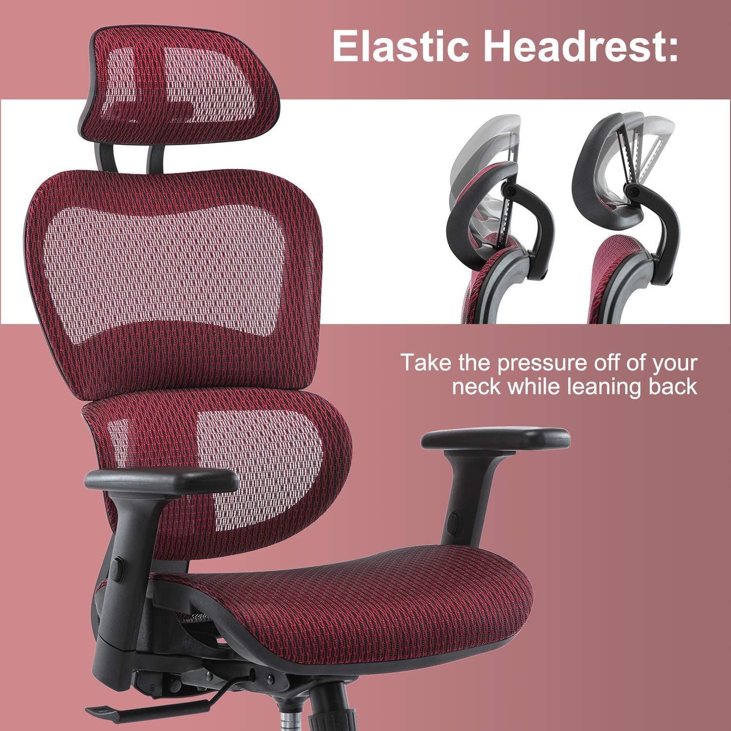 Gaming Chair, Racing Style Computer Desk Chair Padded Armrests Ergonomic Lumbar Support Adjustable Height