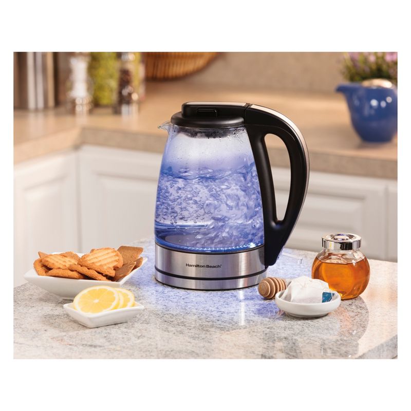 Hamilton Beach 1.7L Illuminated Glass Kettle - 40869