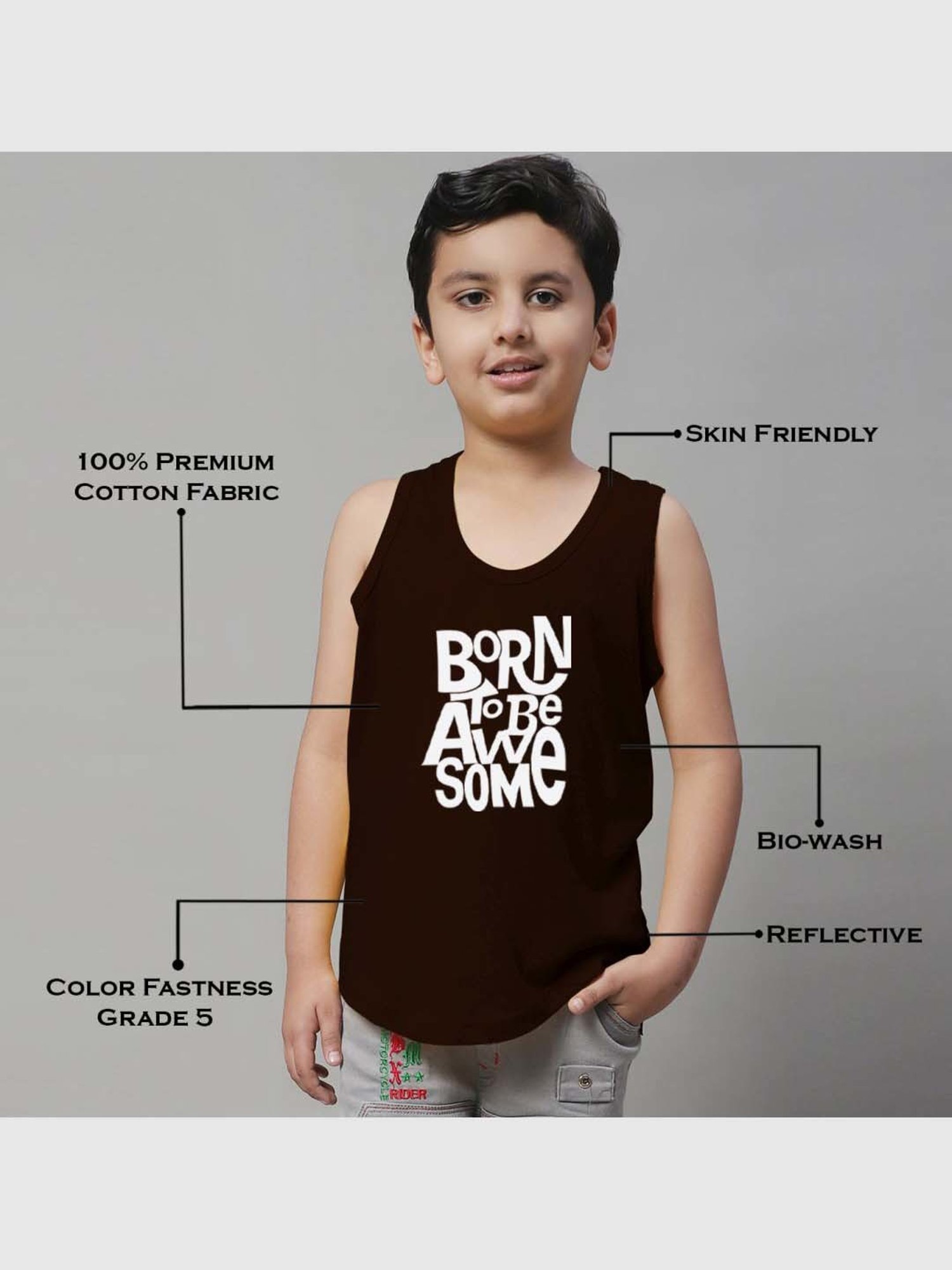 Palm Tree Kids White Printed Vest