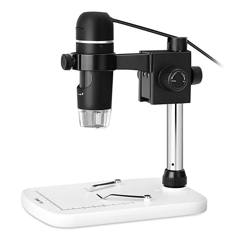 5MP 20300X USB Digital Microscope Magnifier Video Camera 8 LED Illumination with Intensity ControlBase StandSoftware for Windows Mac Vista