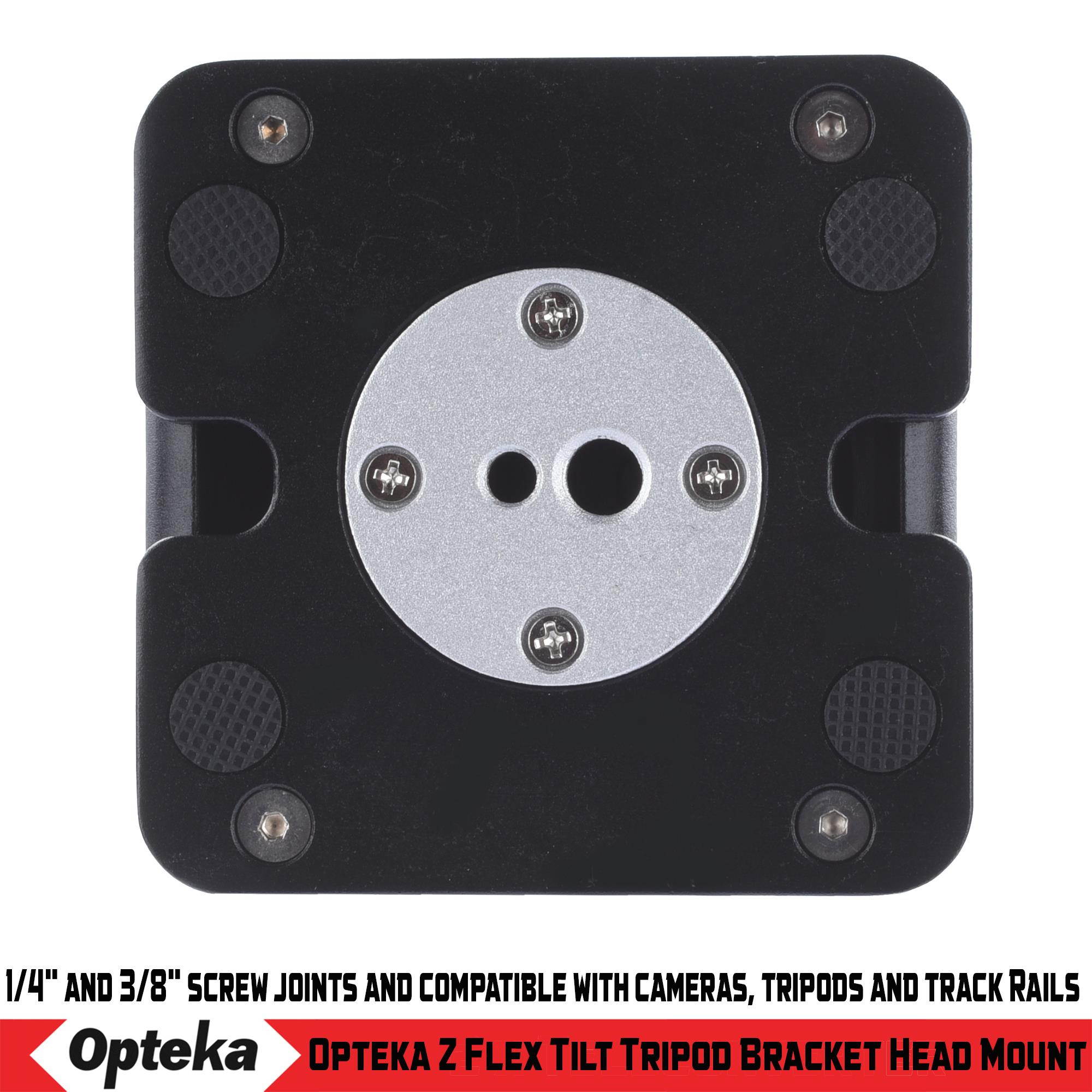 Opteka Z Flex Tilt Aluminum Alloy Tripod Head Bracket with Bubble Level for Canon, Fuji, Nikon, Olympus, Pentax and Sony Cameras or Camcorders