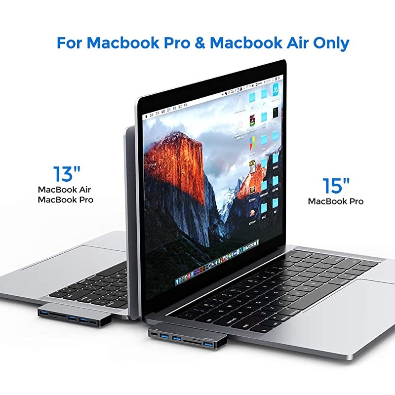 C Hub 6 in 1 Aluminum Type C Hub Adapter MacBook Pro 2020 Accessories with 3 30 Ports TFSD Card Reader C Power Delivery for MacBook Pro 13 and 15 20162019 MacBook Air 2018 2019