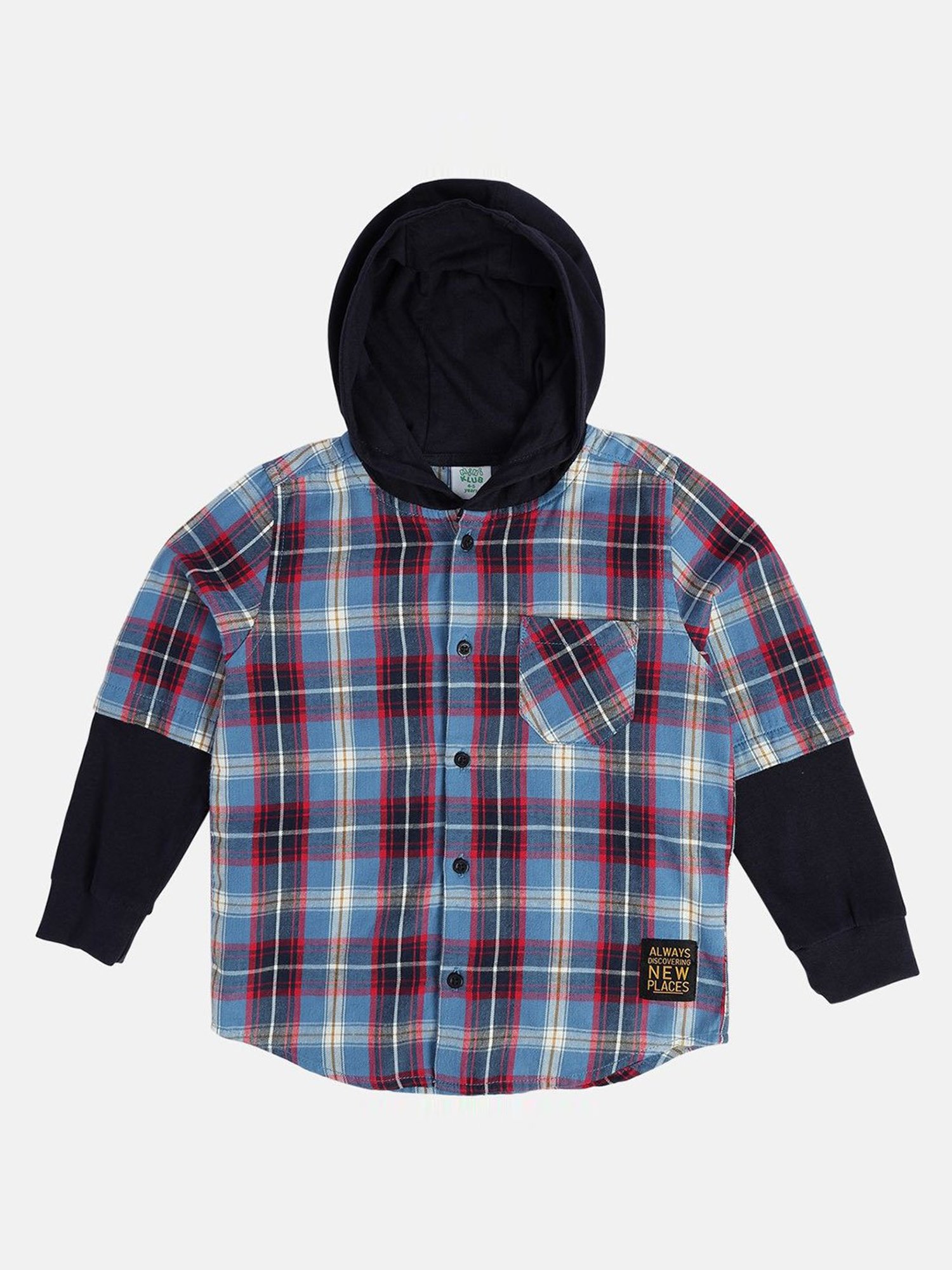 MINIKLUB Boys Multicolor Cotton Checks Full Sleeves Shirt