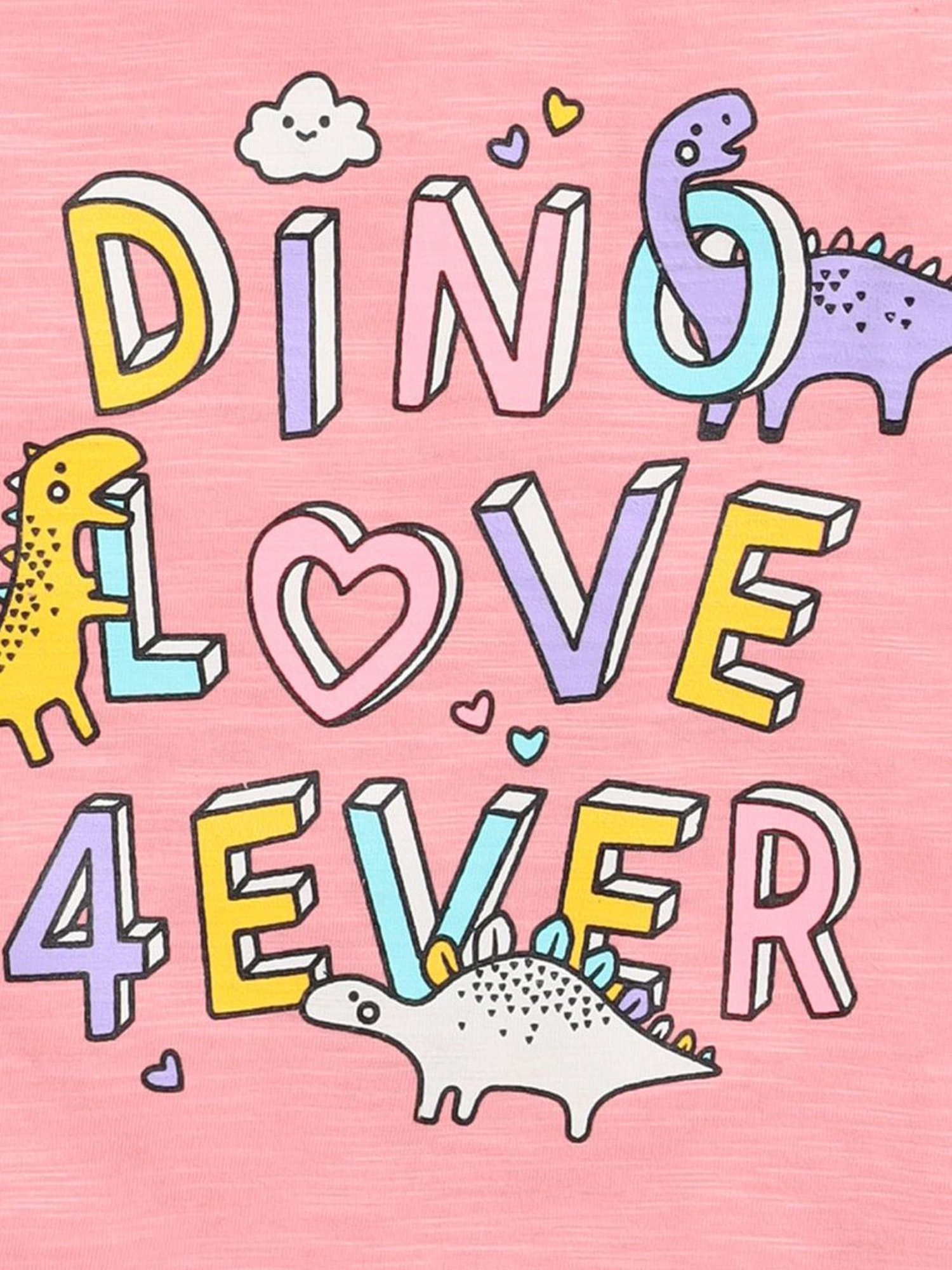 Lazy Shark Kids Pink Printed T-Shirt & Shorts