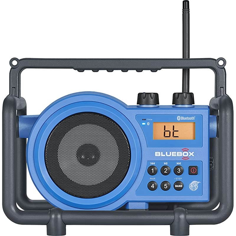 BB-100 BlueBox AM/FM Ultra-Rugged Digital Receiver with Bluetooth, Blue, 12.4"