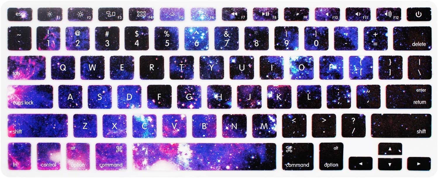 HRH Silicone Keyboard Cover Skin for MacBook Air 13,MacBook Pro 13/15/17 (with or w/Out Retina Display, 2015 or Older Version)&Older iMac USA Layout,Infinite Starry Sky