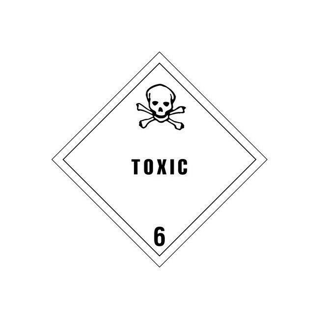 Tape Logic Labels, "Toxic - 6", 4" x 4", Black/White, 500/Roll