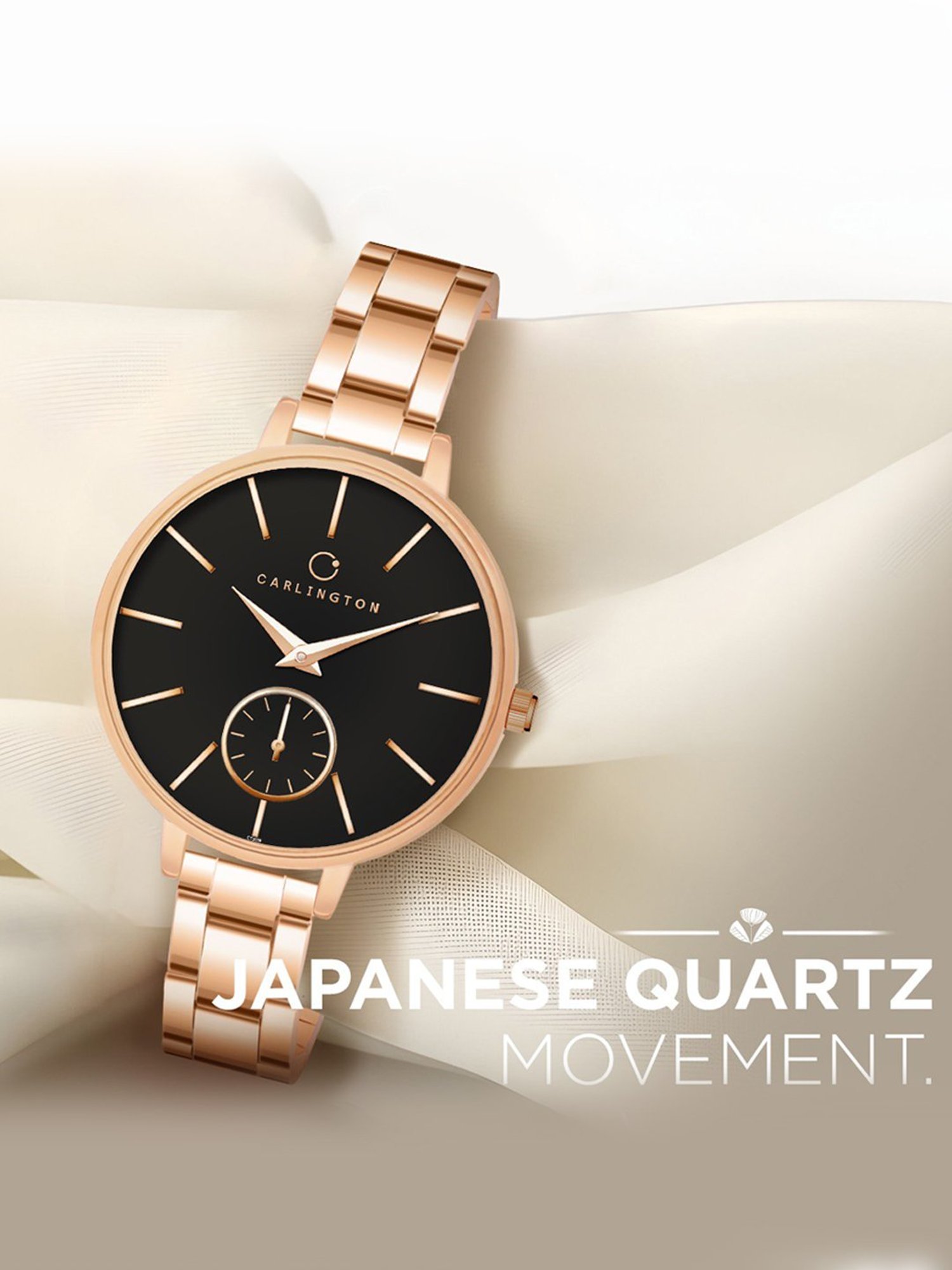 Carlington Iconic 2038 RoseBlack Analog Watch for Women