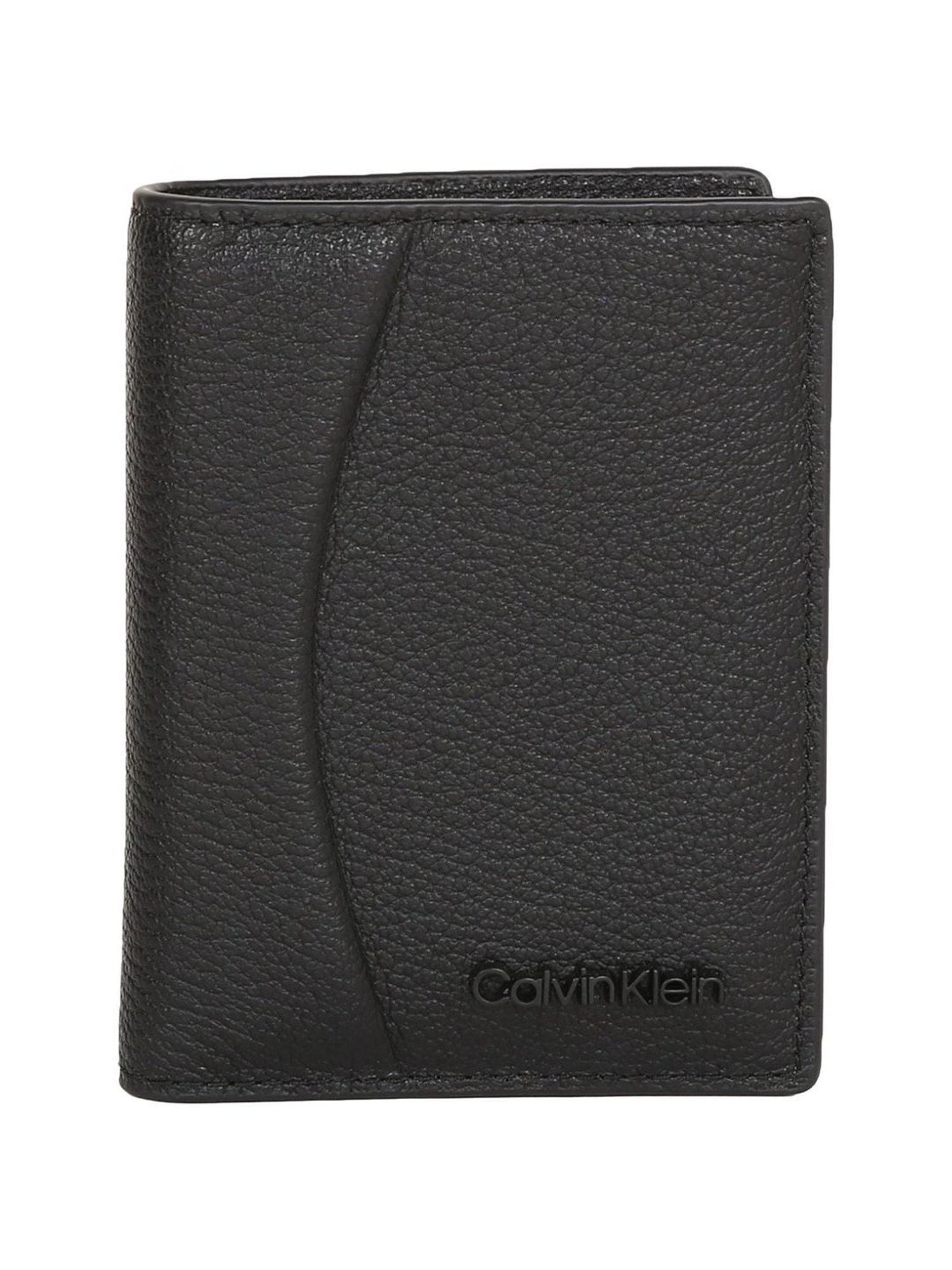 CALVIN KLEIN Black Pebble Textured Bi Fold Wallet