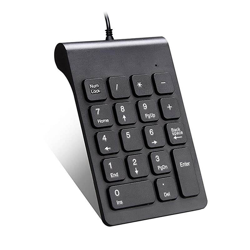 Numeric Keypad NK859 Portable Slim Mini Number Pad Keyboard for Laptop Desktop Computer PC, ChromBook, Surface Pro Notebook, Tax Number Calculate, Office Travel & Home - 18 Key Black