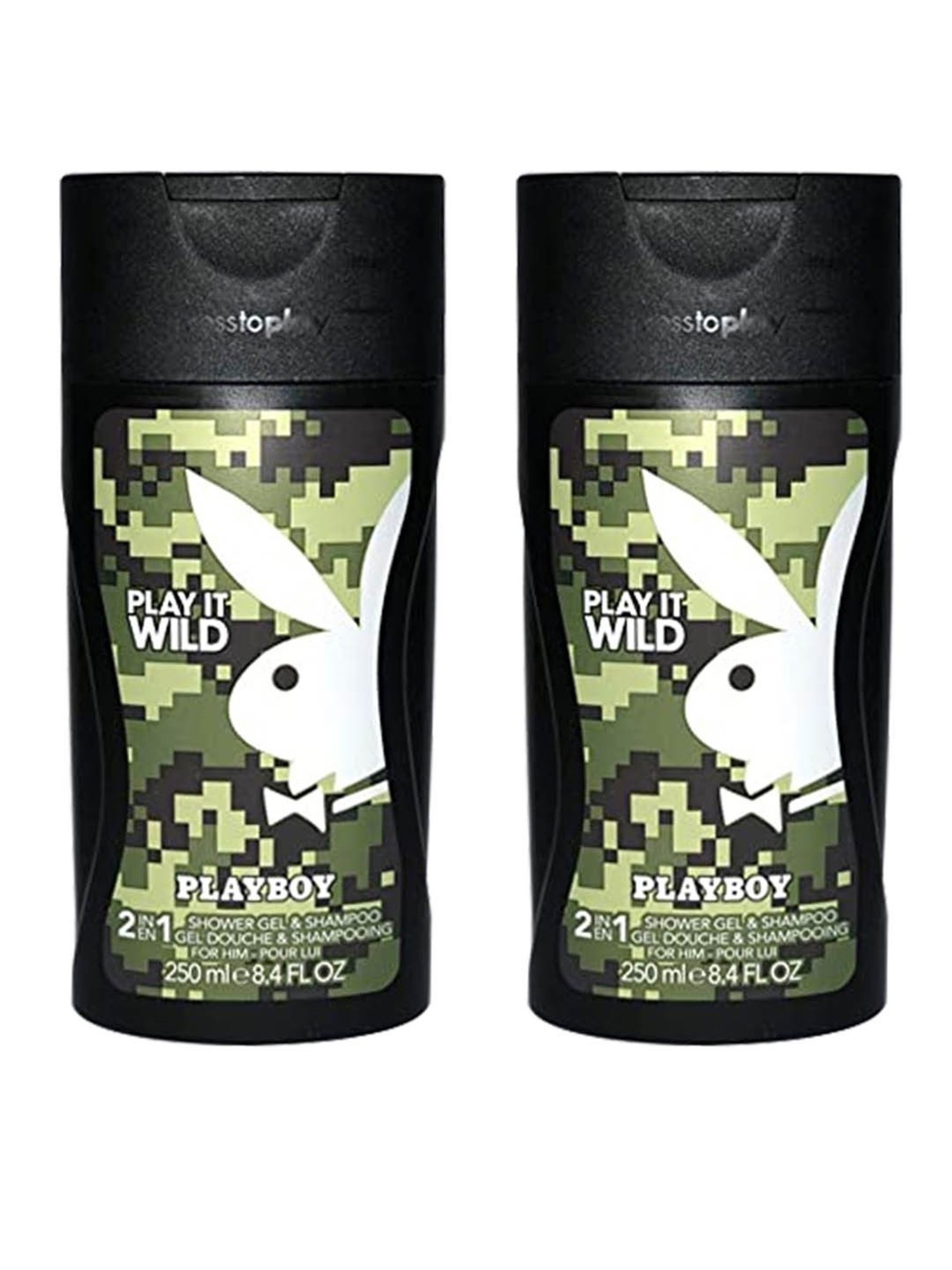 Playboy Play It Wild Shower Gel and Shampoo for Men - Pack of 2