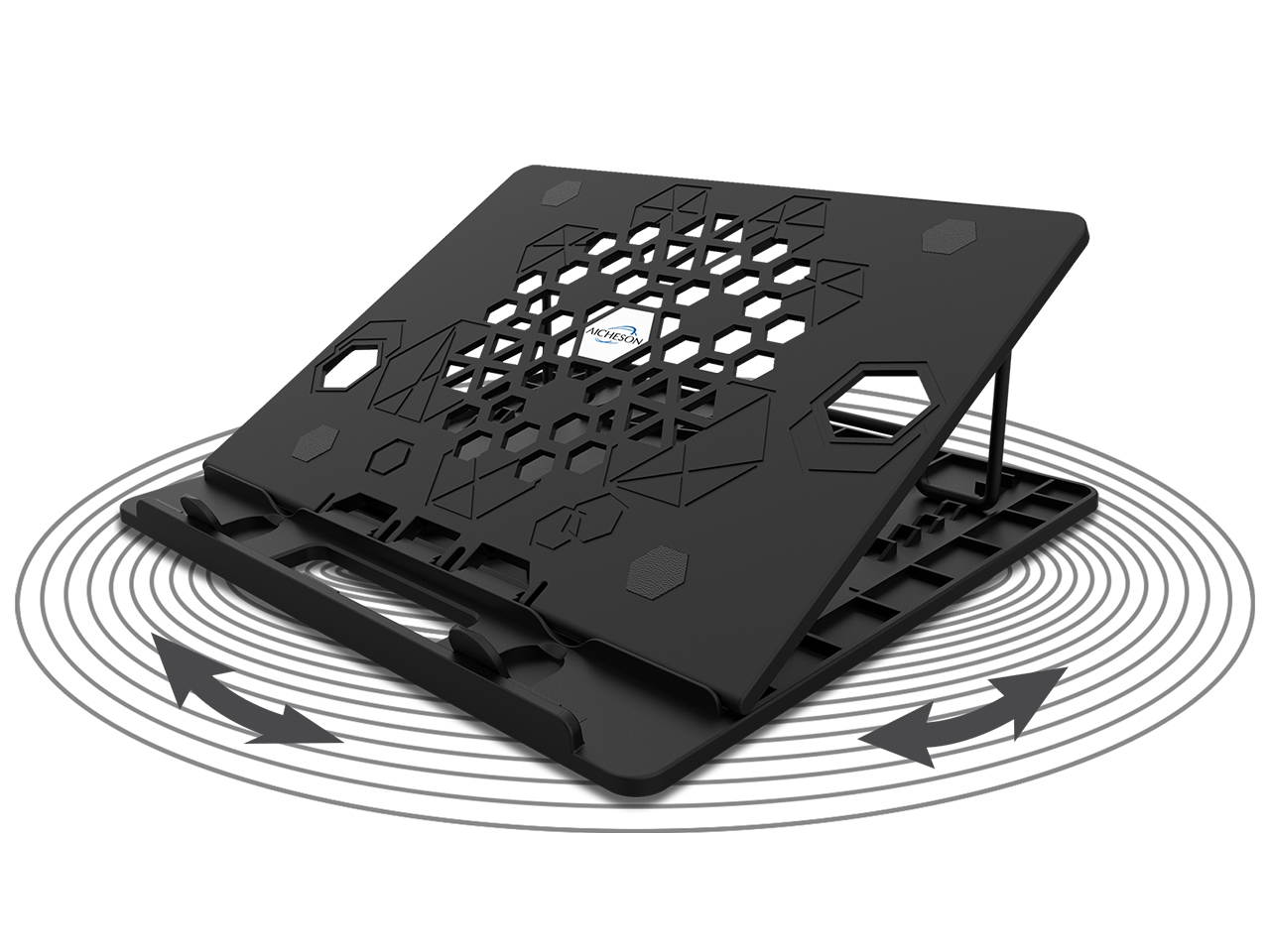 AICHESON 360&deg; Swivel Laptop Stand, Adjustable Height Portable Laptops Riser, Ergonomic Ventilated Rotatable Laptop Computer Holder Base, Pink