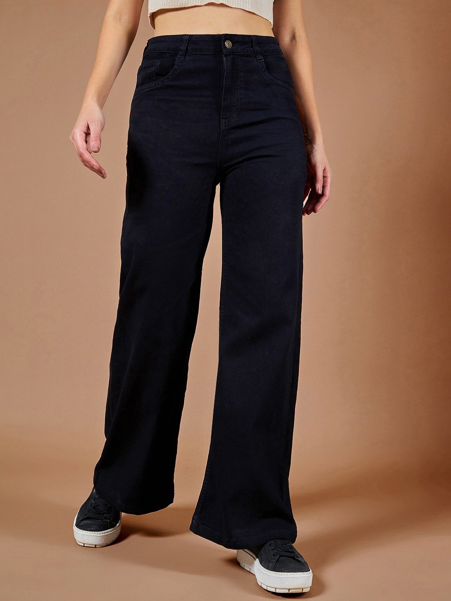 DOLCE CRUDO Black High Rise Stretchable Jeans