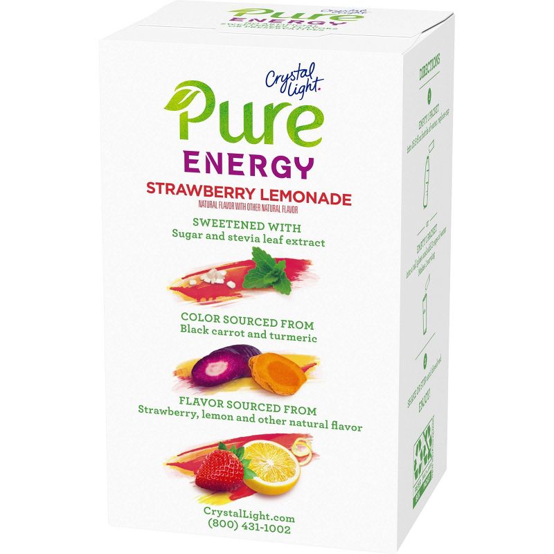 Crystal Light Pure Strawberry Lemonade Energy Mix - 6pk/1.8oz