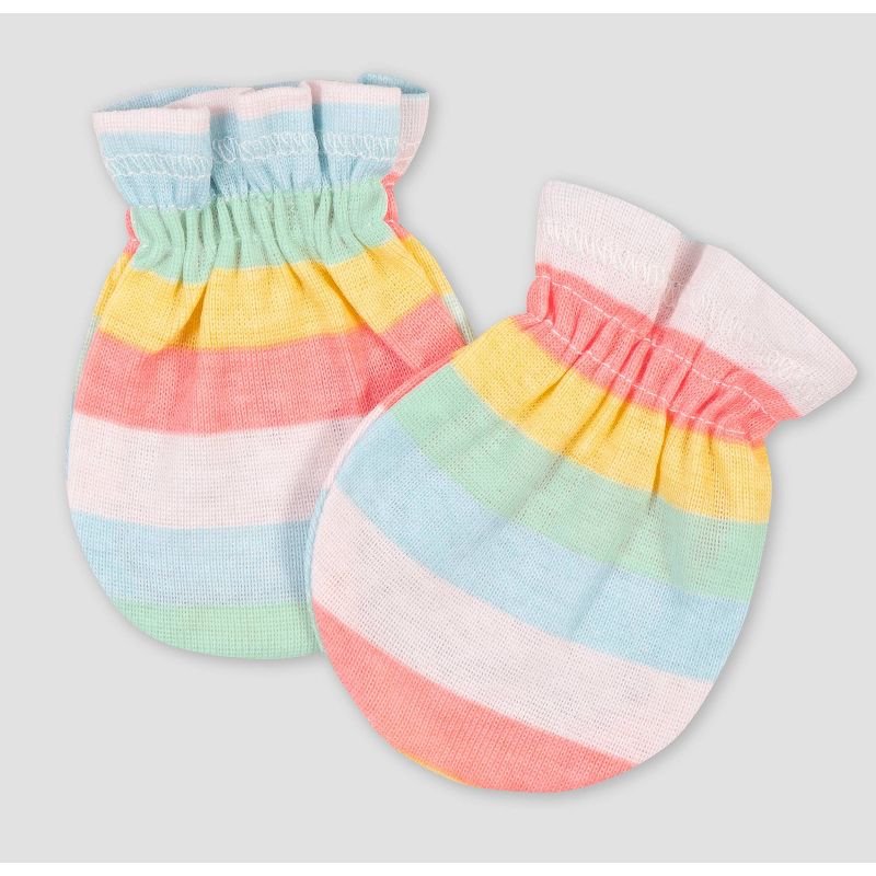 Gerber Baby Girls' 3pk Rainbow Mittens - Pink