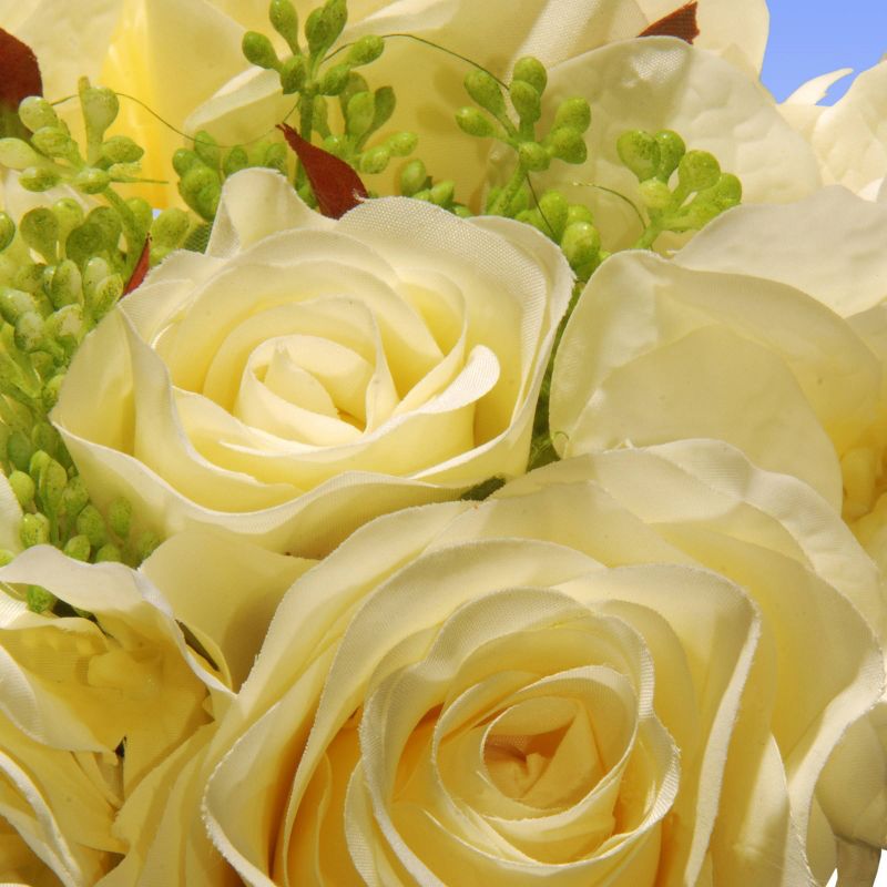 Artificial Rose & Hydrangea Bouquet Cream 12" - National Tree Company